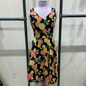 Eva Rose Citrus V-Neck Dress with Pockets